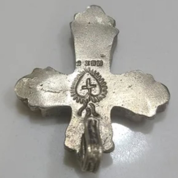 Virgin Saints & Angels Maria Cross Sterling Silver Medallion Pendant - Picture 6 of 8